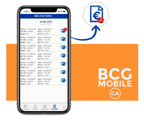 Mise à disposition des factures - téléchargement