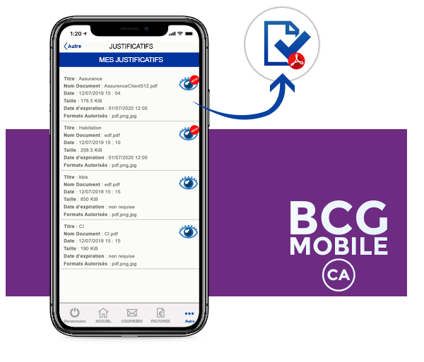 Mise à disposition des justificatifs